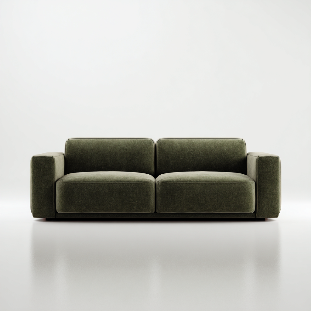 Divano A Due Posti-Tessuto-185X95X80 Cm-Verde Scuro-Design Moderno-Oakuploft