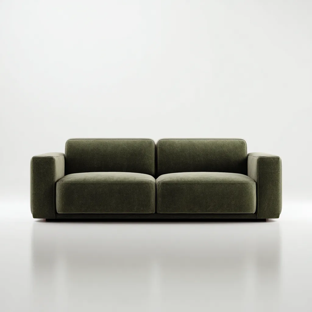 Divano A Due Posti-Tessuto-185X95X80 Cm-Verde Scuro-Design Moderno-Oakuploft