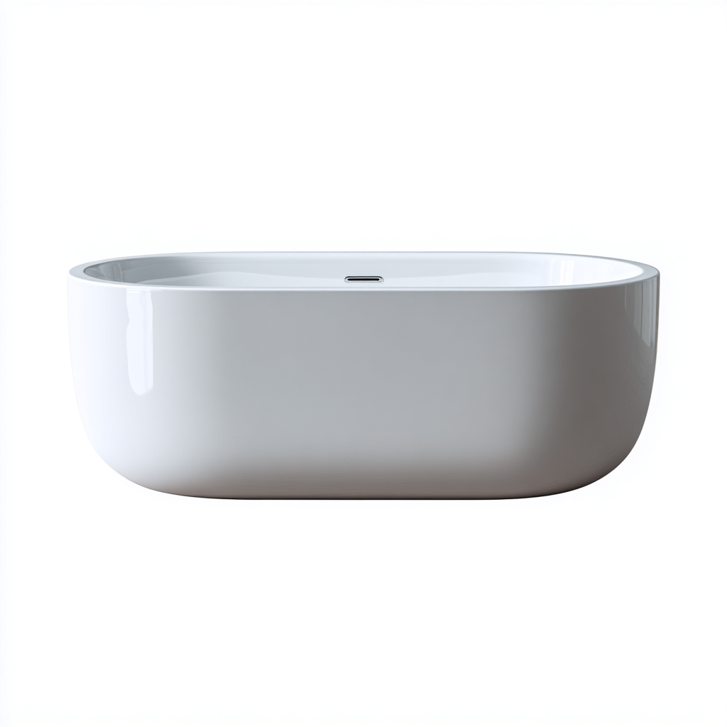Vasca Da Bagno Freestanding Acrilico 170x80x60 Cm - Bianco - Design Moderno-Oakuploft
