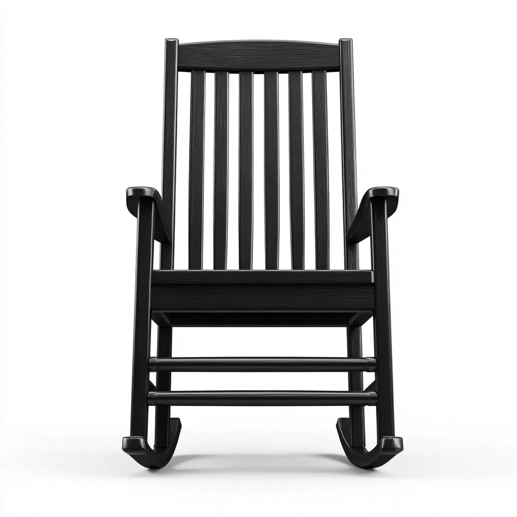 Sedia A Dondolo Legno 61x69x110 Cm - Nero - Adatta Per Soggiorno - Design Classico-Oakuploft