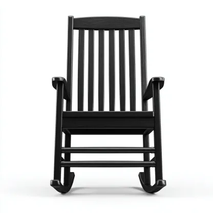 Sedia A Dondolo Legno 61x69x110 Cm - Nero - Adatta Per Soggiorno - Design Classico-Oakuploft