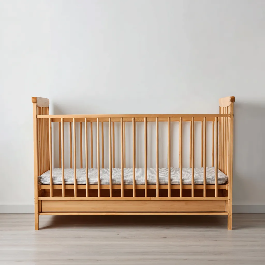 Lettino Per Bambini Legno Con Sponde Di Sicurezza 130x70x90 Cm - Legno Naturale - Design Moderno-Oakuploft