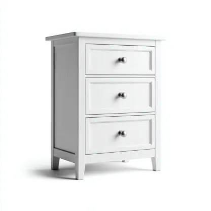 Comodino In Legno Con Finitura Opaca 45x35x60 Cm - Bianco - Design Classico Per Camera Da Letto-Oakuploft