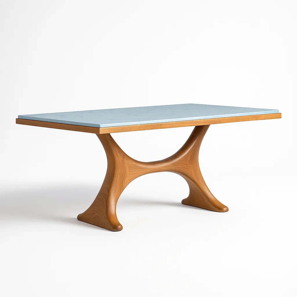 Tables à manger en bois avec plateau décoratif-LUXEGLOWZZ