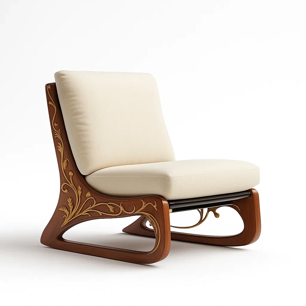 Fauteuils relax en bois sculpté avec coussin en polyester-LUXEGLOWZZ