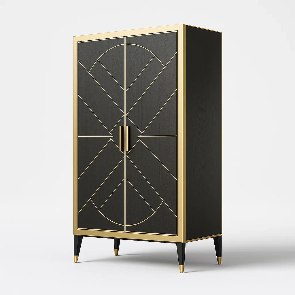 Armoires en bois et métal avec finitions décoratives-LUXEGLOWZZ