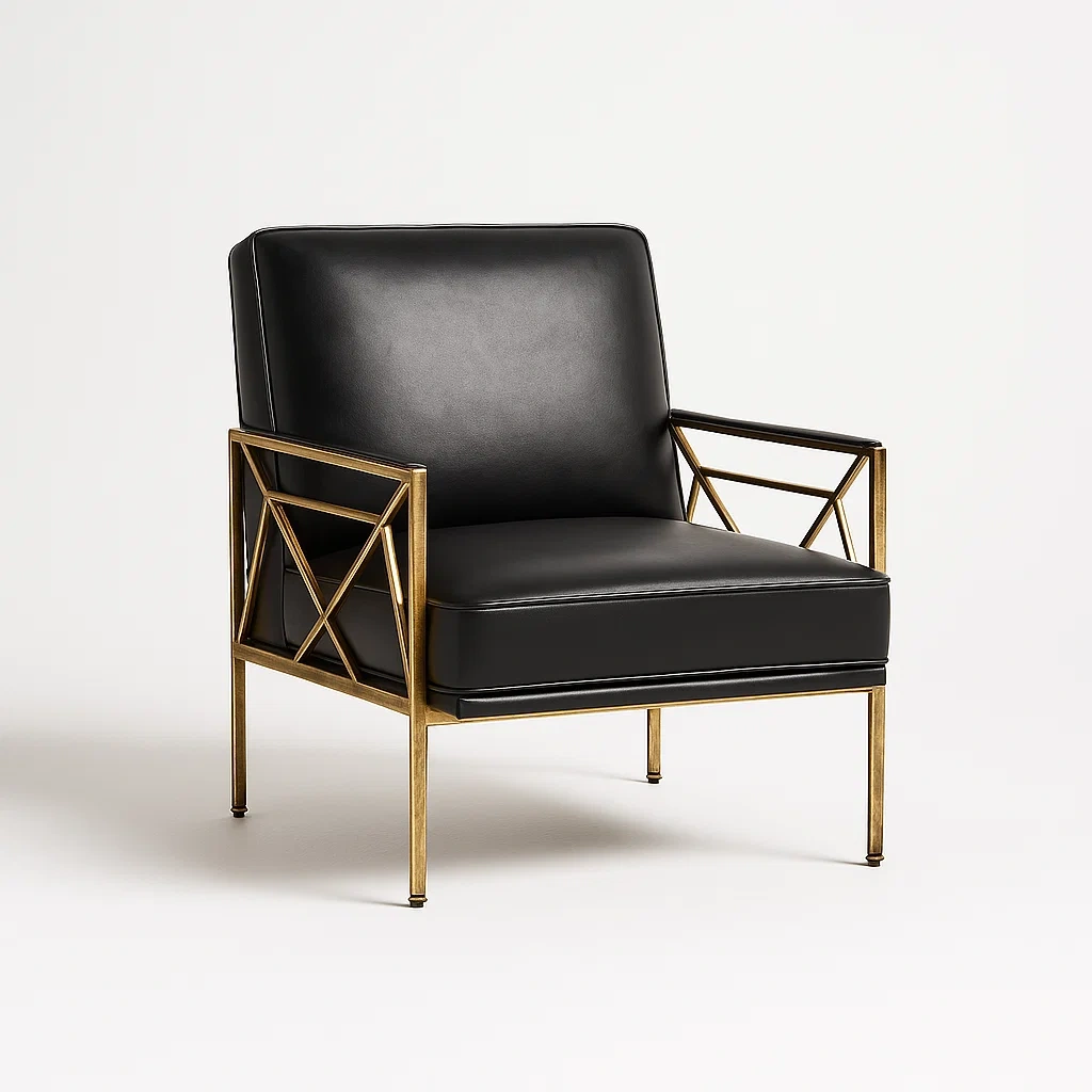 Fauteuils relax en cuir synthétique avec structure métallique-LUXEGLOWZZ