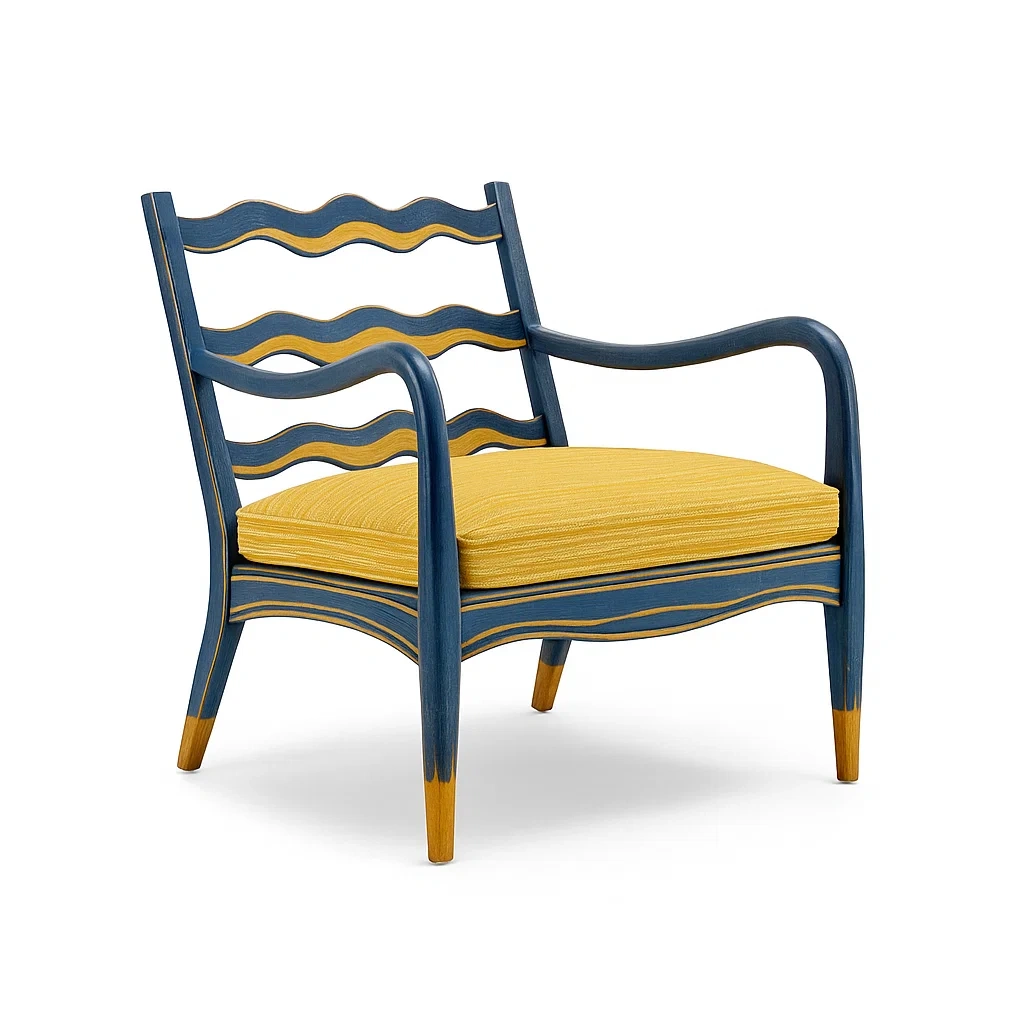 Fauteuils relax en bois ondulé avec coussin-LUXEGLOWZZ