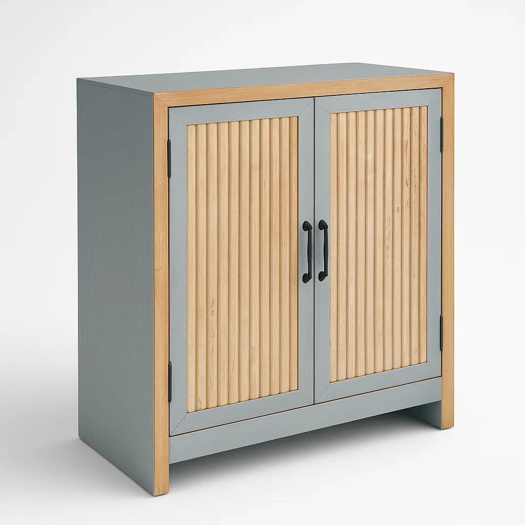 Armoires de rangement en bois et métal à deux portes-LUXEGLOWZZ