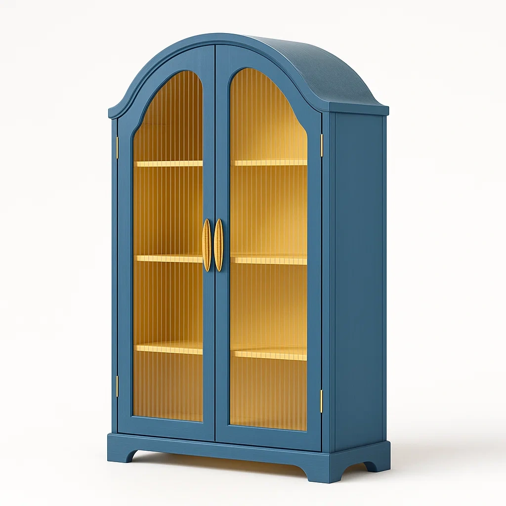 Vitrines en bois avec portes à rainures-LUXEGLOWZZ