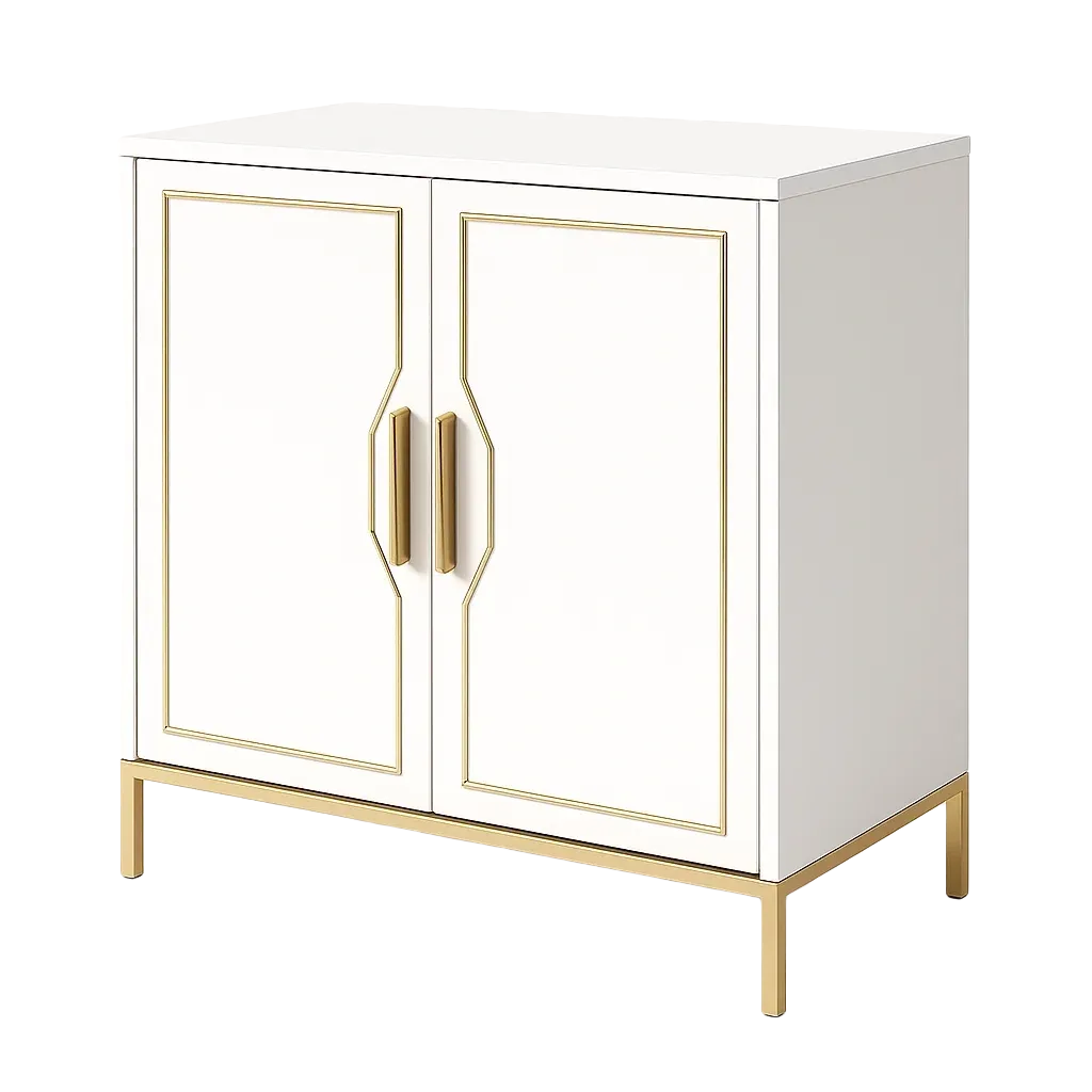 Armoires de rangement en MDF avec finitions métalliques-LUXEGLOWZZ