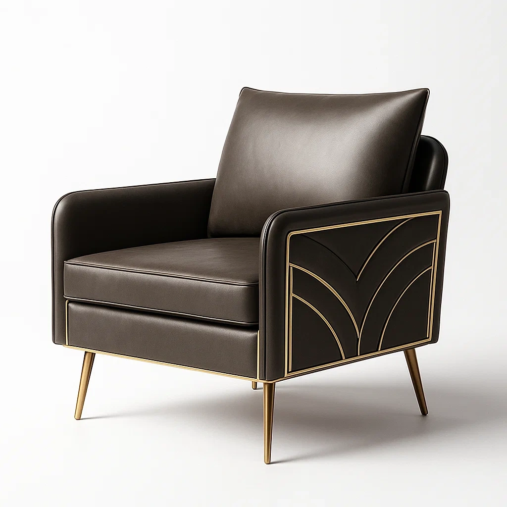 Fauteuils relax en cuir synthétique avec pieds métalliques-LUXEGLOWZZ