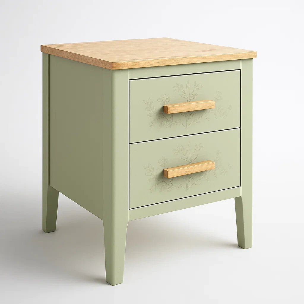 Tables de chevet en MDF et chêne avec deux tiroirs-LUXEGLOWZZ