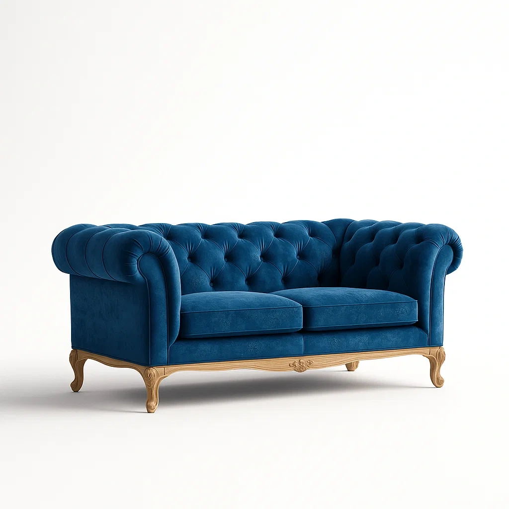 Canapés en velours et bois-LUXEGLOWZZ