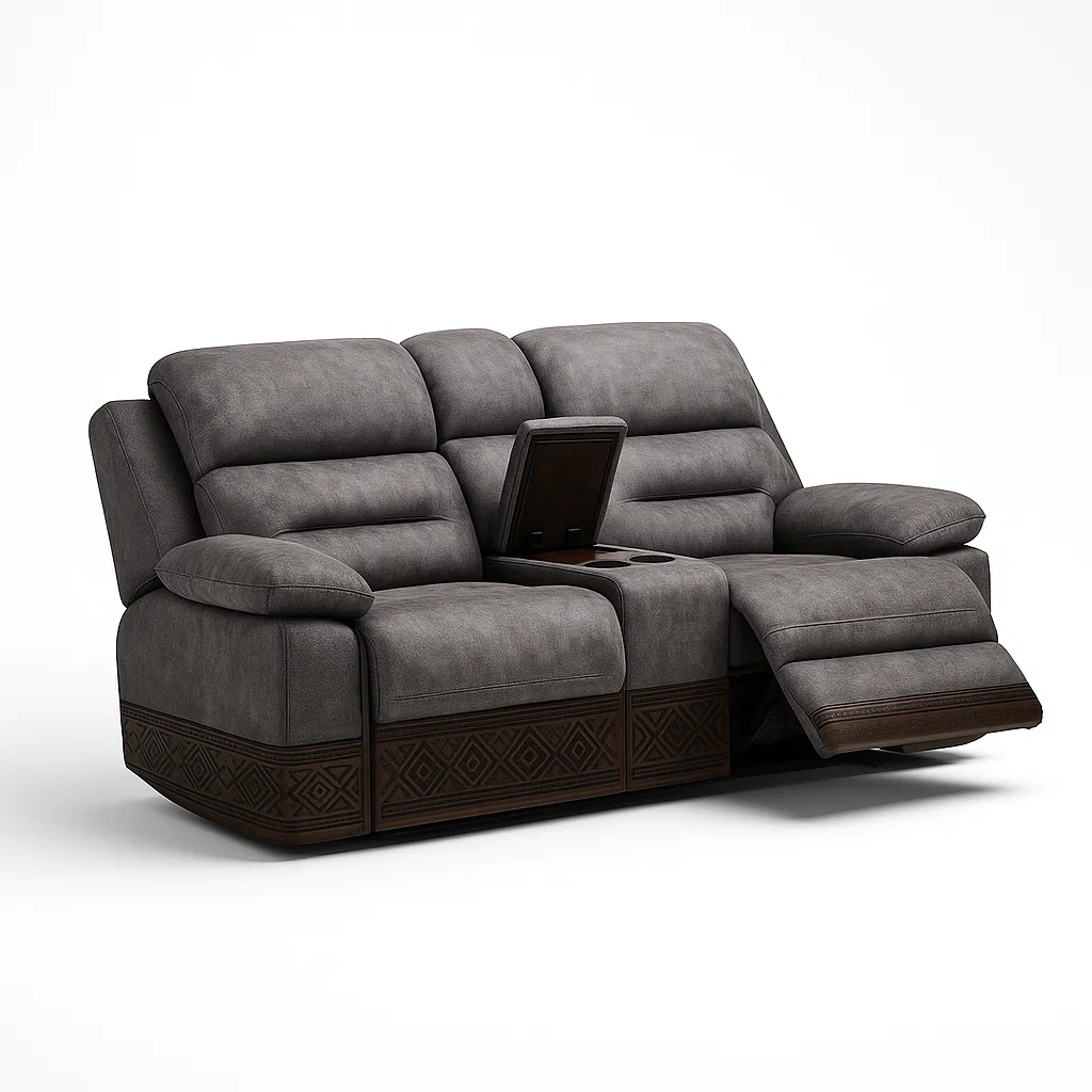 Canapés inclinables en bois et tissu microfibre-LUXEGLOWZZ