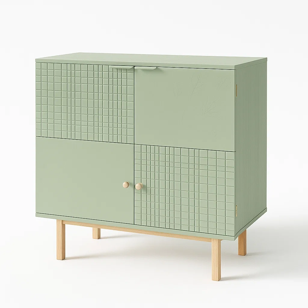 Armoires de rangement en MDF avec pieds en bois-LUXEGLOWZZ