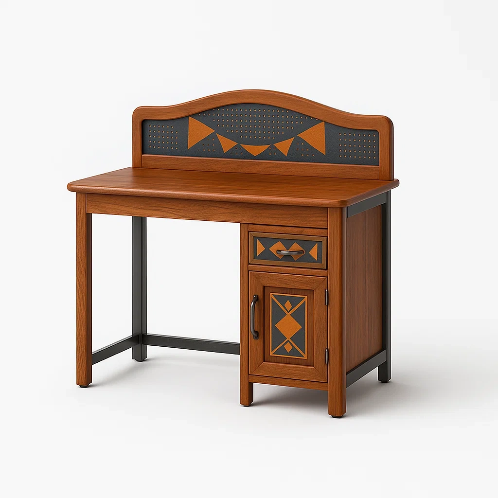 Bureaux en bois avec tiroir et placard-LUXEGLOWZZ