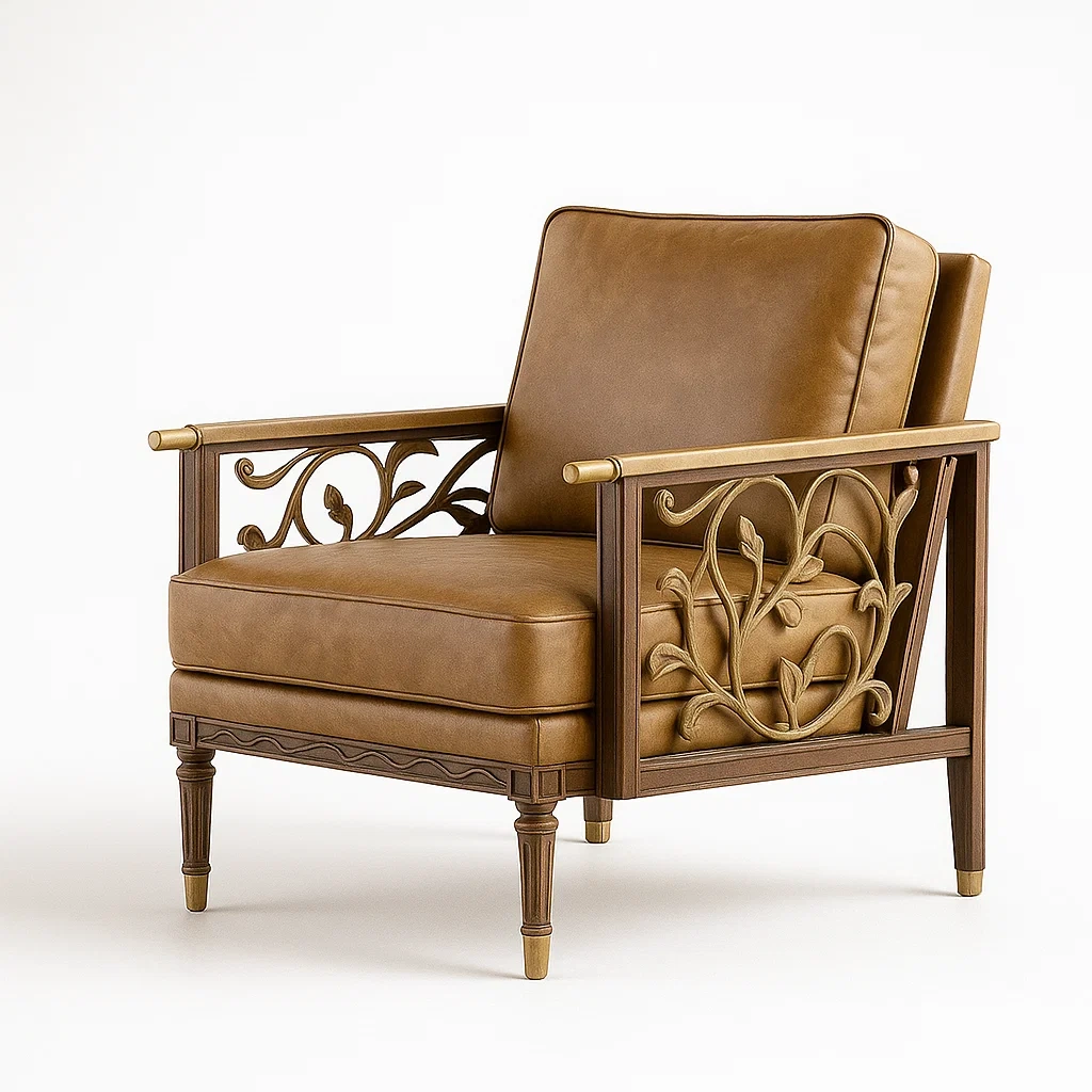 Fauteuils relax en cuir synthétique avec cadre en bois et détails métalliques-LUXEGLOWZZ