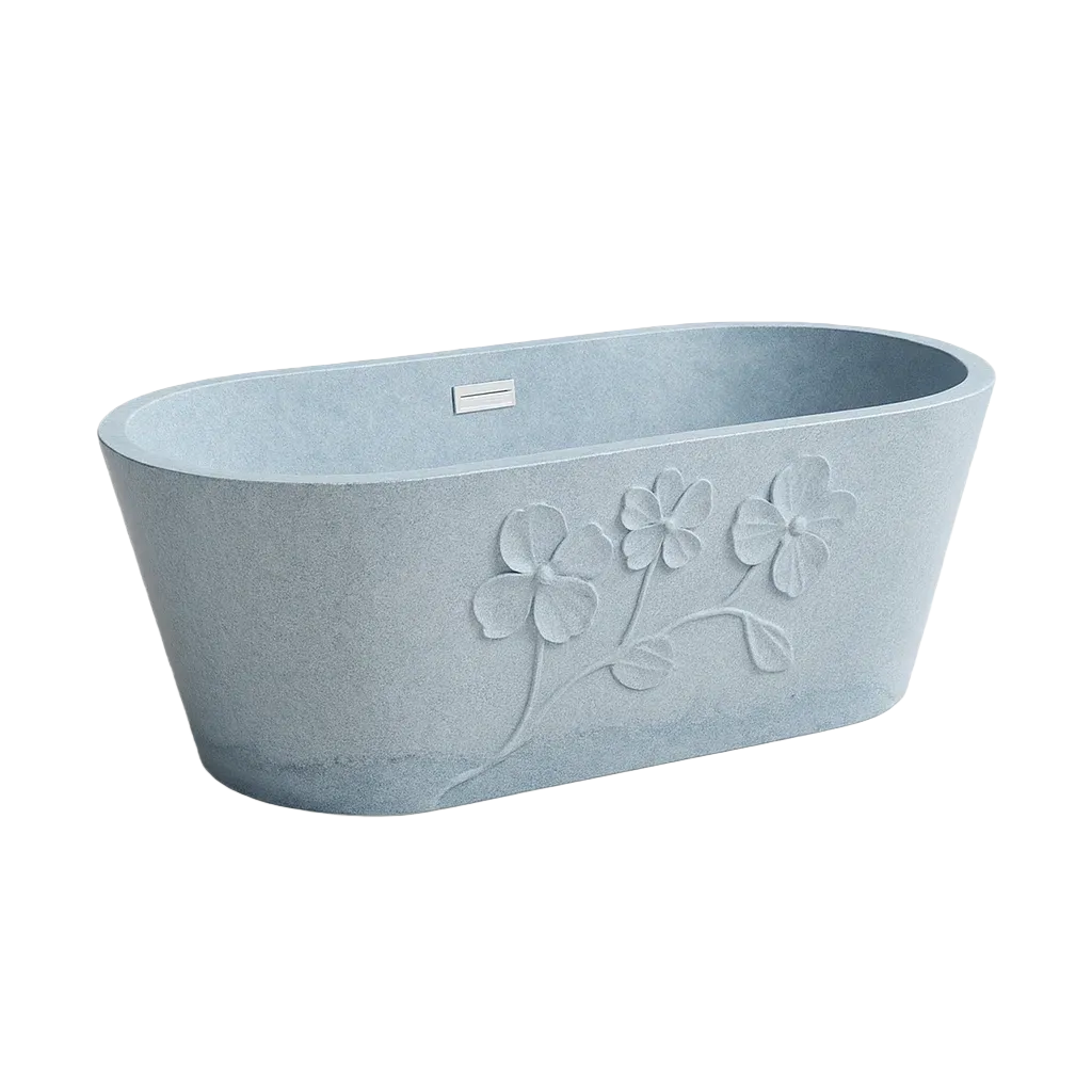 Baignoires en résine composite avec motif floral-LUXEGLOWZZ