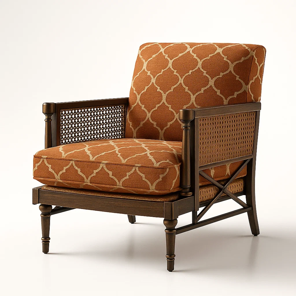 Fauteuils relax en bois et polyester imprimé-LUXEGLOWZZ