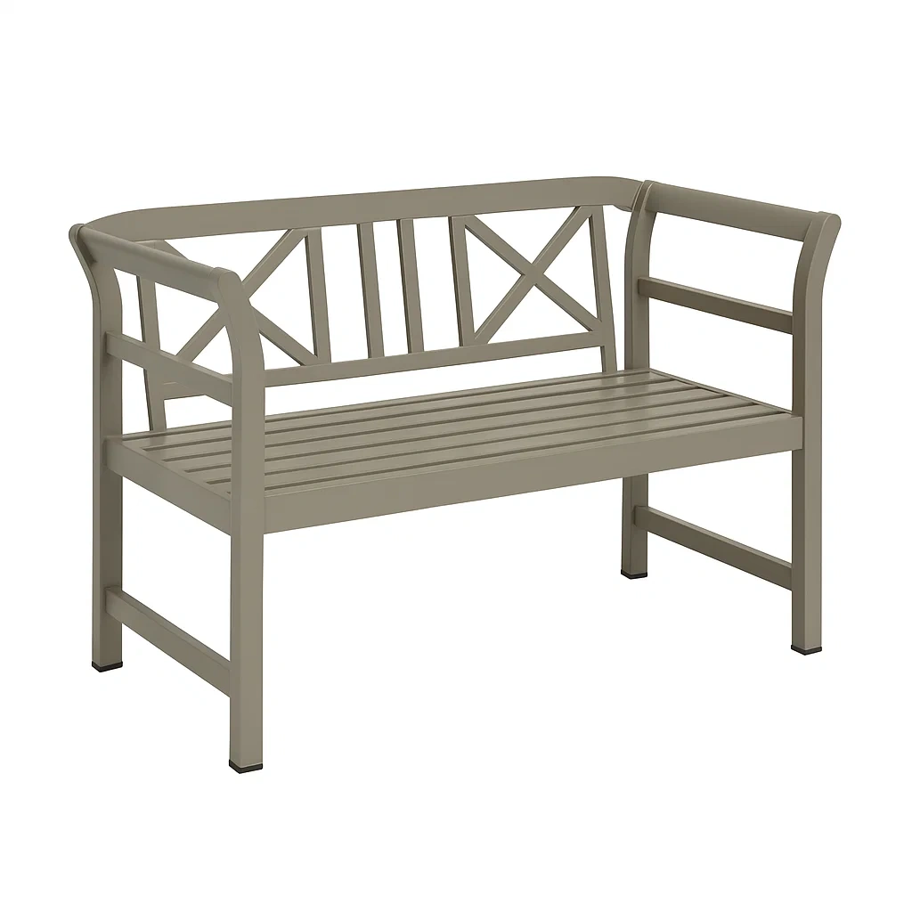 Banc de jardin en acier 120 cm beige-LUXENOOKZ