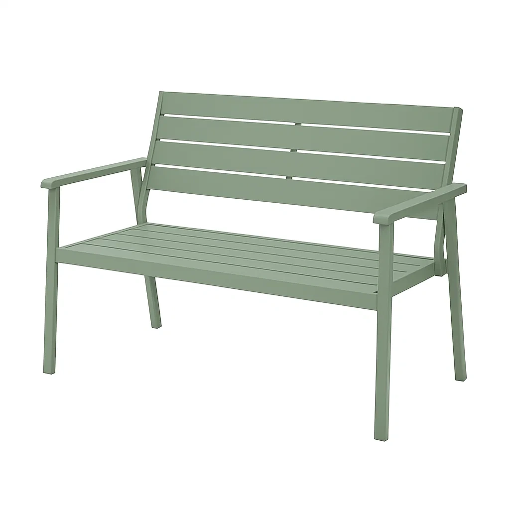 Banc de jardin en métal vert 120 cm-LUXENOOKZ