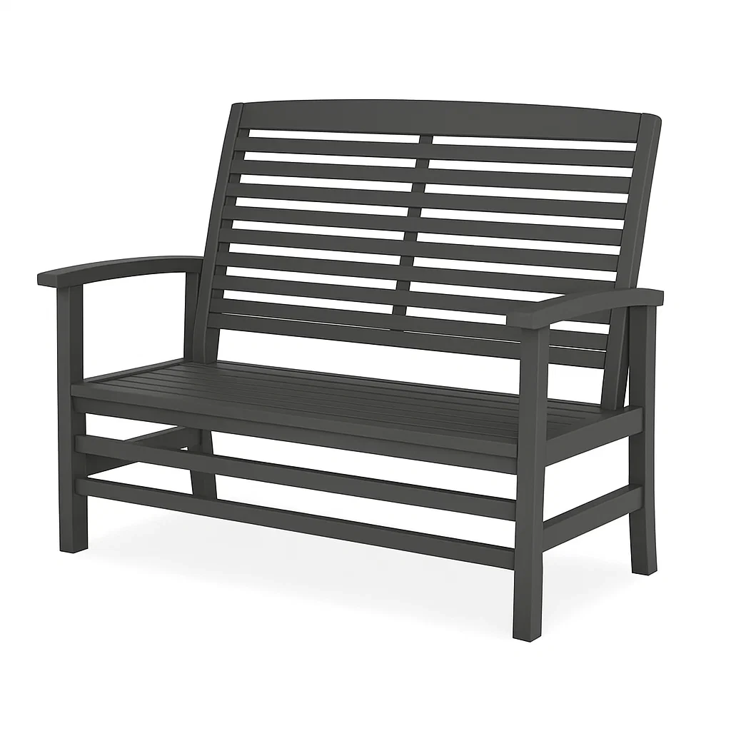 Banc de jardin en plastique noir-LUXENOOKZ