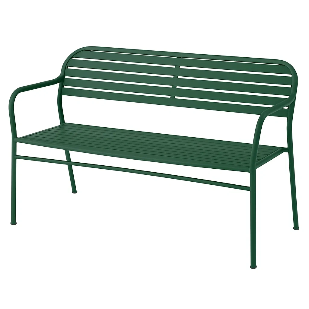 Banc extérieur en métal vert 120 cm-LUXENOOKZ