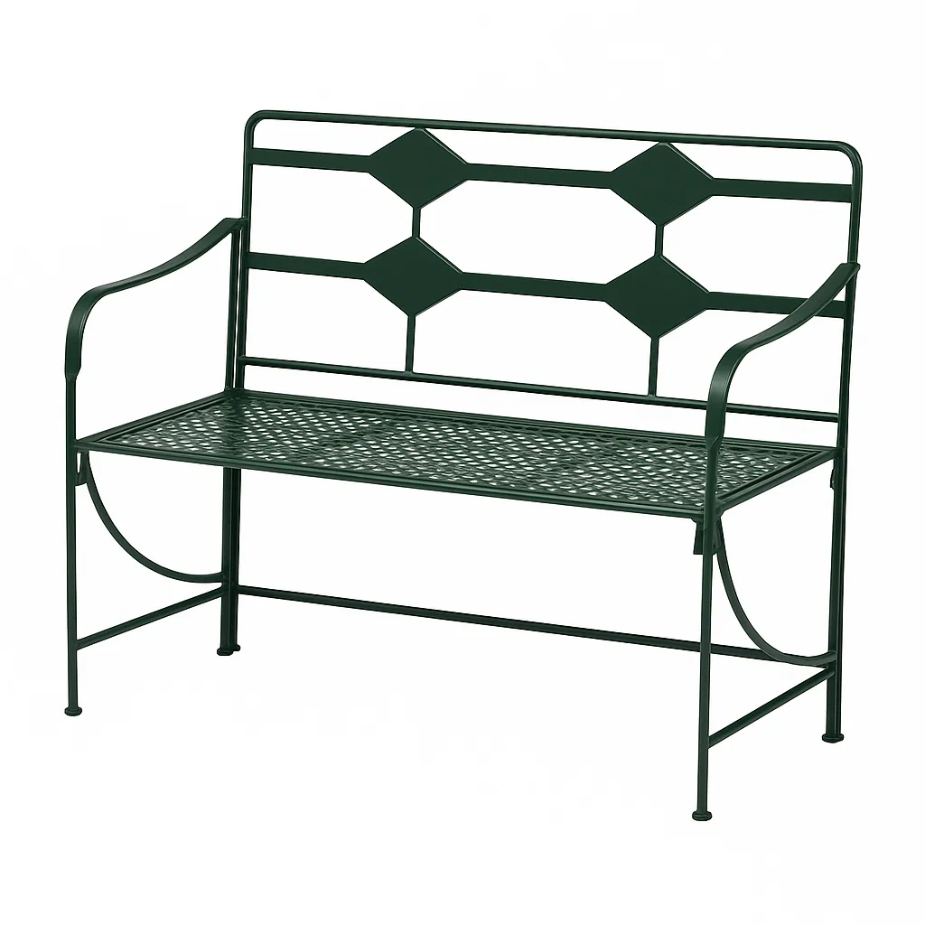 Banc extérieur en métal vert 2 places-LUXENOOKZ