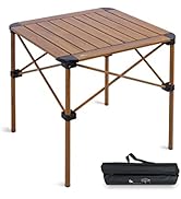 iClimb - Alu ligero y estable. Mesa plegable cuadrada enrollable con bolsa de transporte para acampar y picnic.