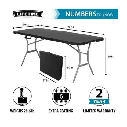 Mesa Tipo Portafolio Plegable C/C 183 Cm Negra Lifetime 80788CHN Lifetime 80788CHN