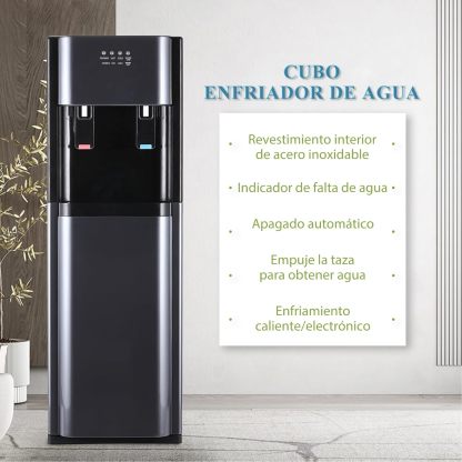 CHAGEE Despachador de Agua Garrafon Oculto 3 Ajustes de Temperatura Dispensador de Agua-Caliente Fría y Agua de la Habitación Dispensador de Agua de Acero Inoxidable para el Hogar (Blanco)
