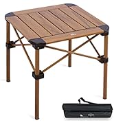 iClimb - Alu ligero y estable. Mesa plegable cuadrada enrollable con bolsa de transporte para acampar y picnic.
