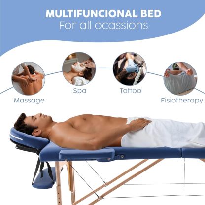 X-PROSS Cama Profesional para Tatuajes Plegable con Estuche y Altura Ajustable, Cama para SPA, Cama para Masajes Profesionales, Camilla Portátil para Fisioterapia y Quiropraxia - Negro