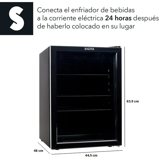 Frigobar Refrigerador Enfriador Bebidas Acero Inox 70l 2.5ft