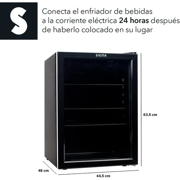 Frigobar Refrigerador Enfriador Bebidas Acero Inox 70l 2.5ft