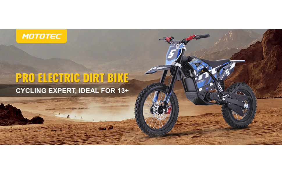 MotoTec Pro 60v 2000w Bicicleta de cross eléctrica Expert