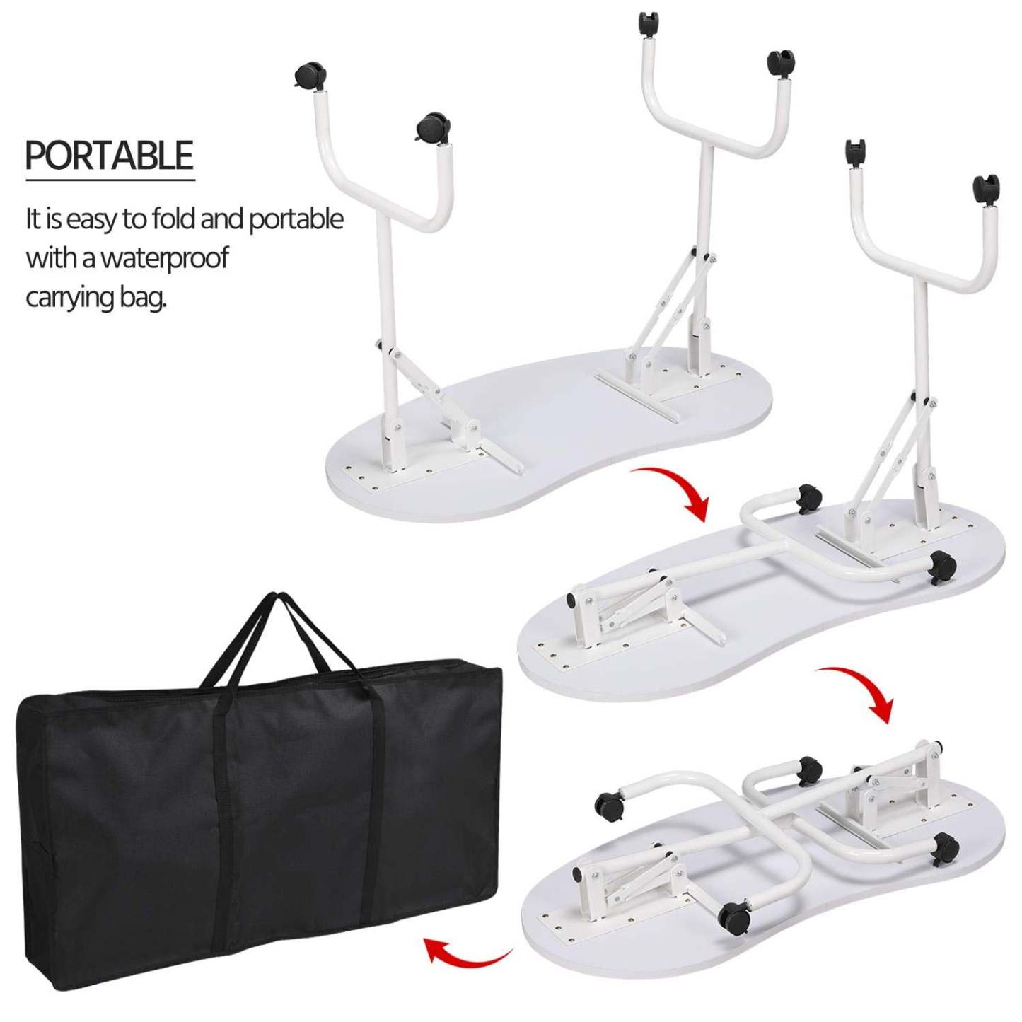 Mesa de manicura Yaheetech portátil y plegable de 37 pulgadas, blanca