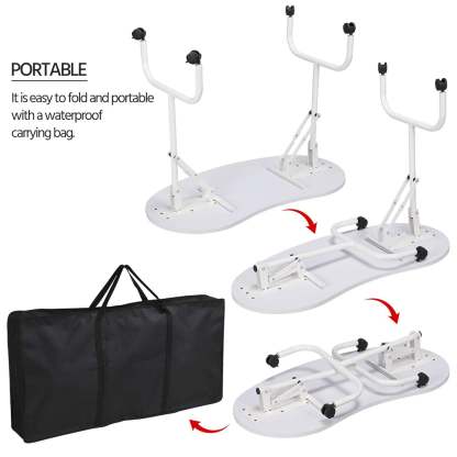 Mesa de manicura Yaheetech portátil y plegable de 37 pulgadas, blanca