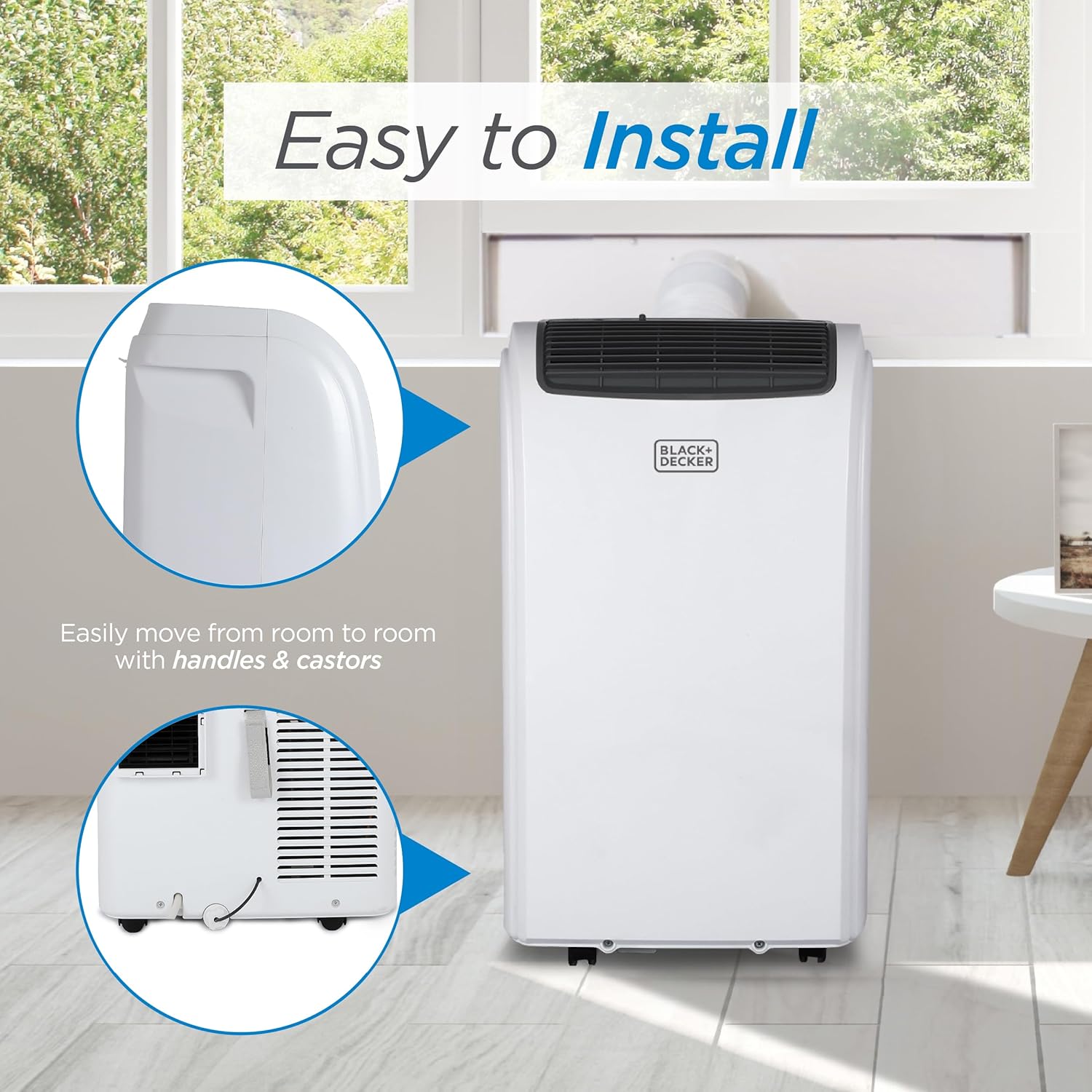 Black & Decker BTU Aire Acondicionado portátil con Mando a Distancia, Blanco, 1