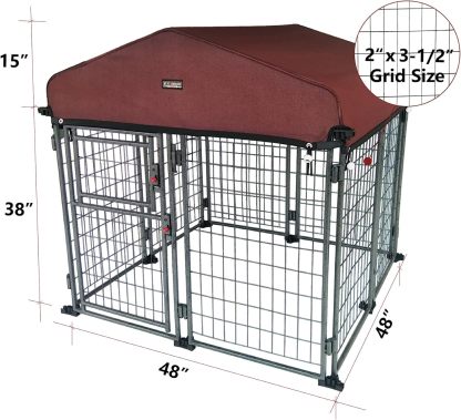Neocraft My Pet Companion - Perrera para Perros con Cubierta de Techo (4.5 pies) – Resistente a la Intemperie/Cubierta/Resistente/Exterior/Invierno para Perros de tamaño Mediano, fácil de Montar
