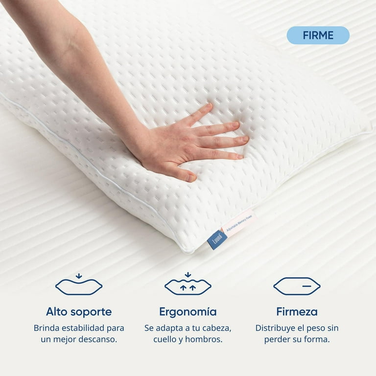 Colchón Luuna Original y 2 Almohadas Ajustables Luuna, Memory Foam, Colchón en Caja blanco Matrimonial