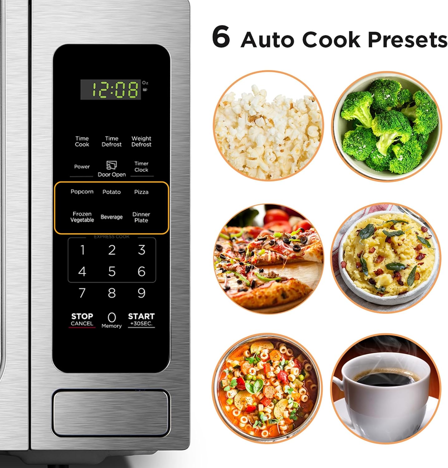 BLACK+DECKER EM720CB7 - Horno de microondas digital con puerta giratoria con botón pulsador, cerradura de seguridad infantil, 700 W, acero inoxidable, 0.7 pies cúbicos