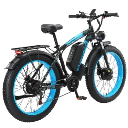Bicicleta eléctrica de montaña KETELES 48V 23ah 1104WH Batería Doble Motor Bicicleta eléctrica de neumáticos gruesos - Todo terreno suspensión completa AWD E-Bike para adultos - Batería removible y rendimiento duradero