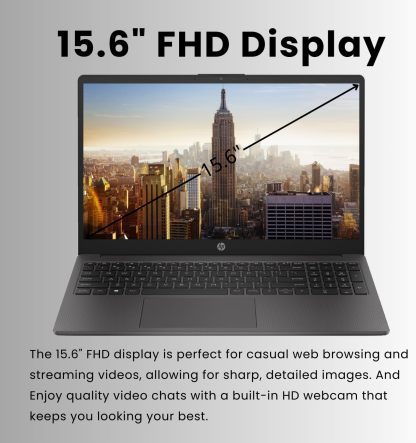 HP 255 G10 15.6" FHD Business Laptop, AMD Ryzen 7 7730U, 32 GB de RAM, 1 TB PCIe SSD, teclado numérico, cámara web, Wi-Fi 6, HDMI, Windows 11 Pro, negro