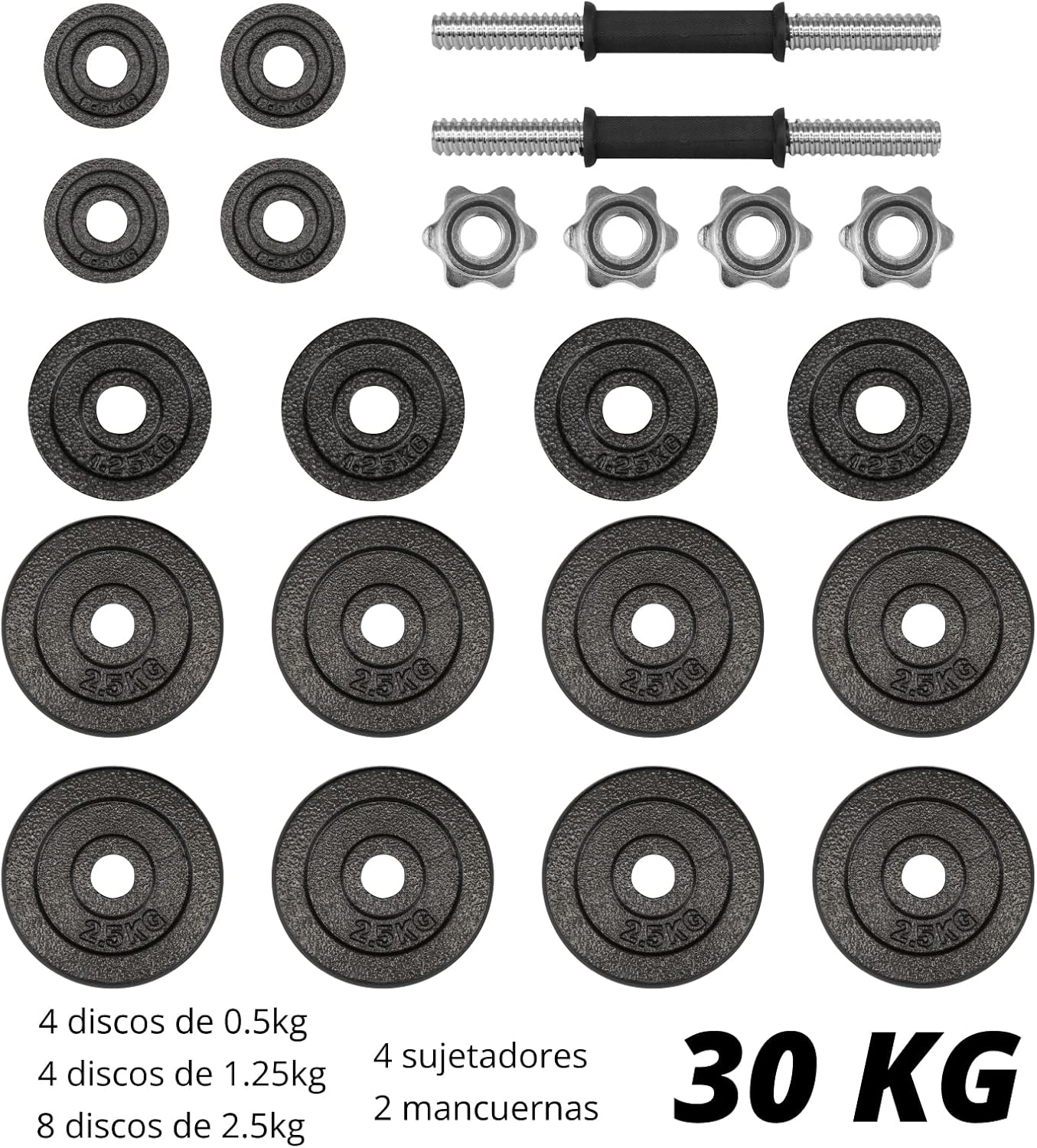 Altera Set de Mancuernas y Discos, Pesas Ajustables con Estuche para Ejercicio
