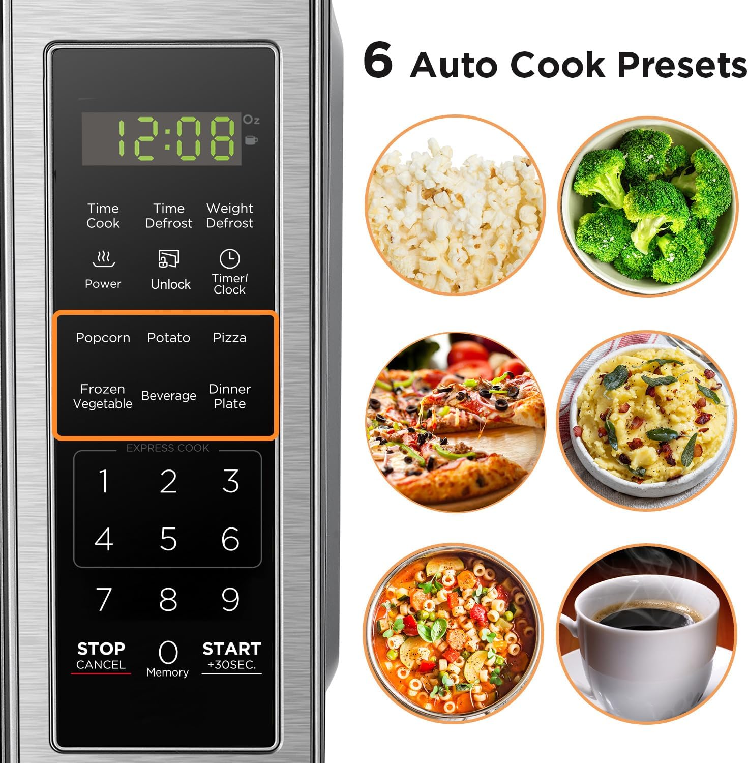 BLACK+DECKER EM720CB7 - Horno de microondas digital con puerta giratoria con botón pulsador, cerradura de seguridad infantil, 700 W, acero inoxidable, 0.7 pies cúbicos