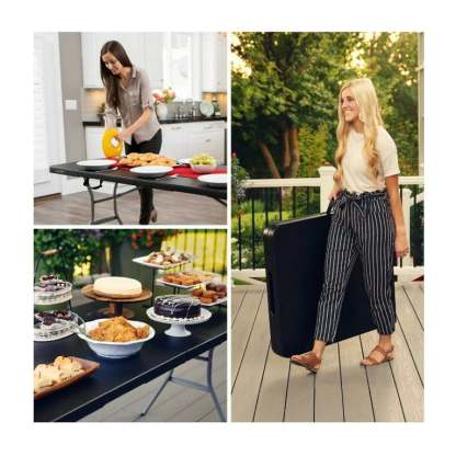 Mesa Tipo Portafolio Plegable C/C 183 Cm Negra Lifetime 80788CHN Lifetime 80788CHN