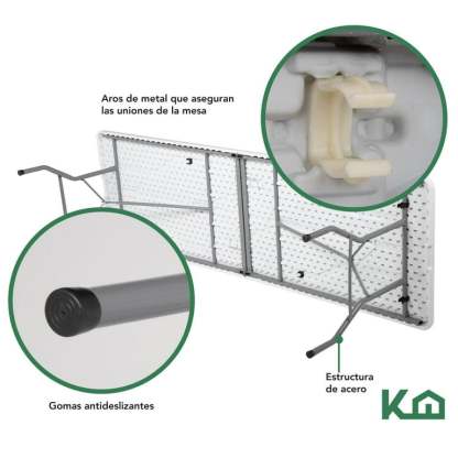 Toldo Carpa Impermeable 3x3 M + Mesa Plegable 180cm portatil Kingshouse COMBO