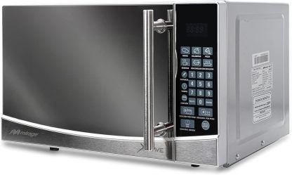 Microondas Xwave Mirage, 0.7 pies, 9 programas predeterminados, acabado tipo espejo, descongelamiento y coccion por pero, plata, modelo MWD020E-PLATA